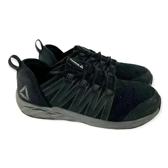 Reebok Astroride Athletic Steel Toe Work Shoes Black SZ 9.5 M Women's - Picture 1 of 10